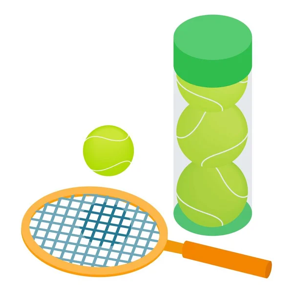 Ikona inwentarza tenisa, styl izometryczny — Wektor stockowy
