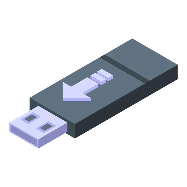 Ícone de backup flash USB, estilo isométrico — Vetor de Stock