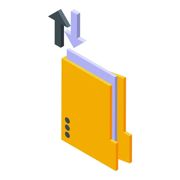 Copia cartella icona di backup, stile isometrico — Vettoriale Stock