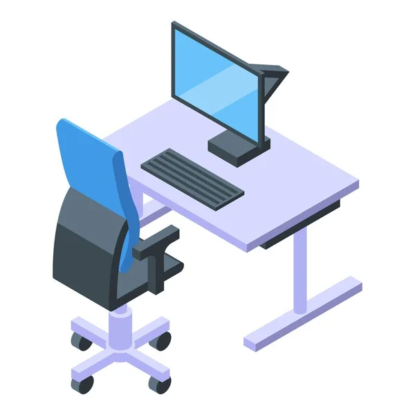 Icône ergonomique de bureau, style isométrique — Image vectorielle