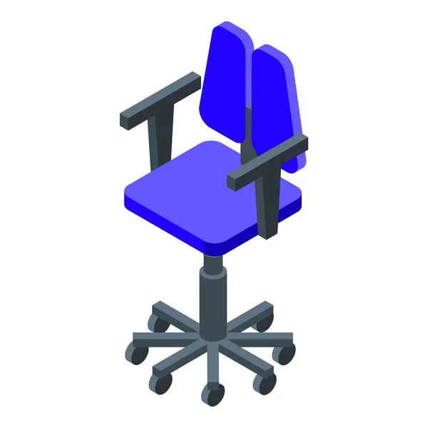 Icono ergonómico de silla infantil, estilo isométrico — Vector de stock