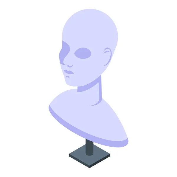 Icône mannequin bijoux tête, style isométrique — Image vectorielle
