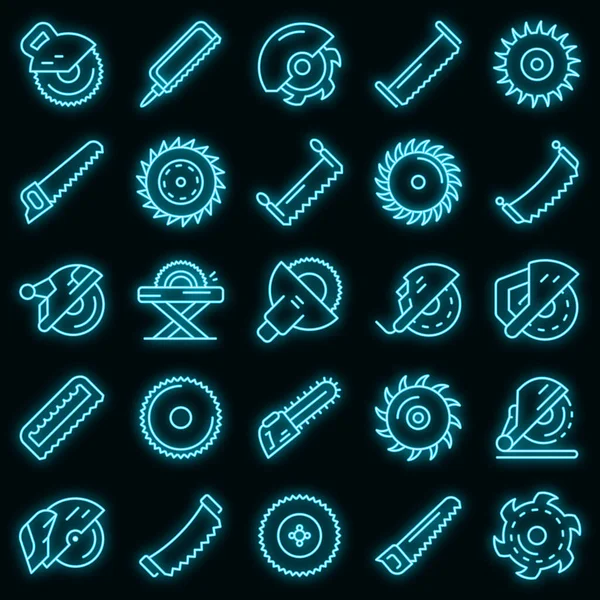 Saw icons set vector neon — Stock Vector