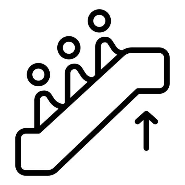 エスカレーター階段のアイコン、アウトラインスタイル — ストックベクタ