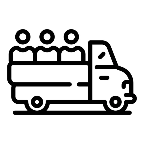 Icona evacuazione camion, stile contorno — Vettoriale Stock