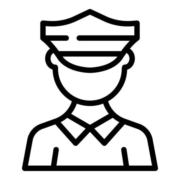 Policeman icon, outline style — Stock Vector