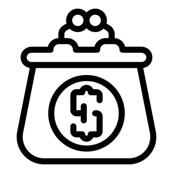Ícone de dinheiro da carteira, estilo esboço — Vetor de Stock