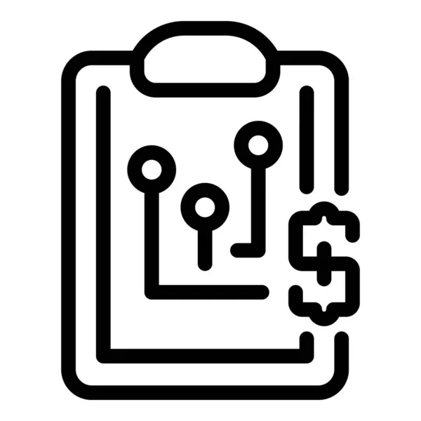Repboard money icon, outline style — стоковый вектор