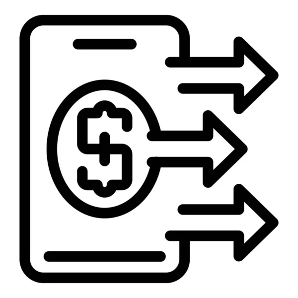 Ícone de pagamento on-line, estilo esboço —  Vetores de Stock