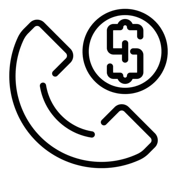 Llamando icono de soporte de dinero, estilo de esquema — Archivo Imágenes Vectoriales