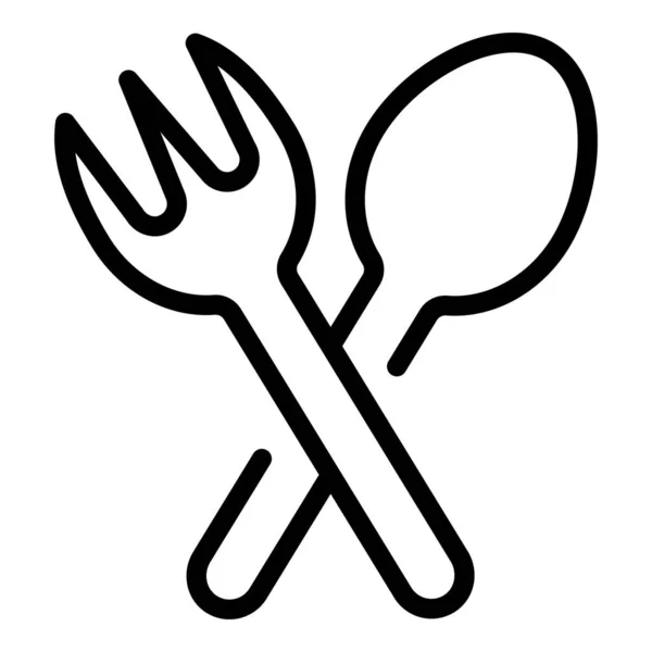 Couverts icône de la nourriture, style contour — Image vectorielle
