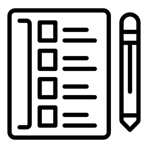 Icône de la liste de contrôle scolaire, style contour — Image vectorielle