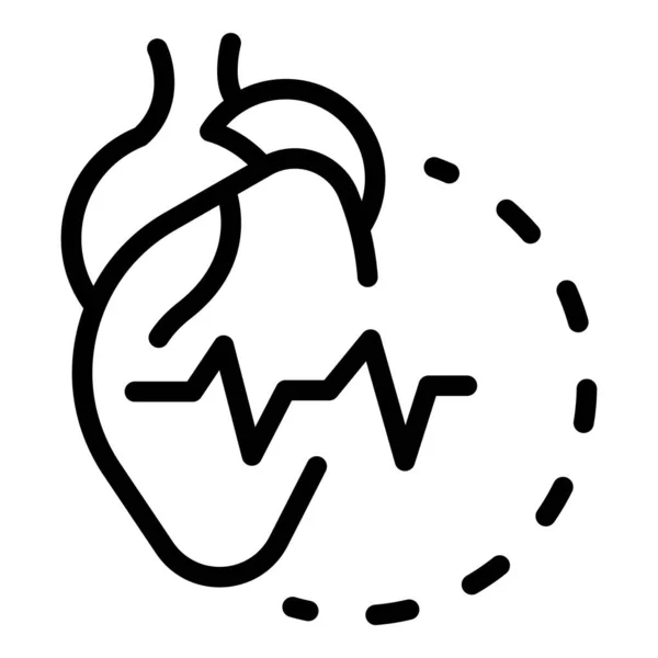 Coração batendo ícone, estilo esboço — Vetor de Stock