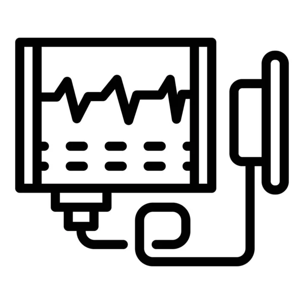 Ikona defibrilátoru zdravotní péče, styl osnovy — Stockový vektor