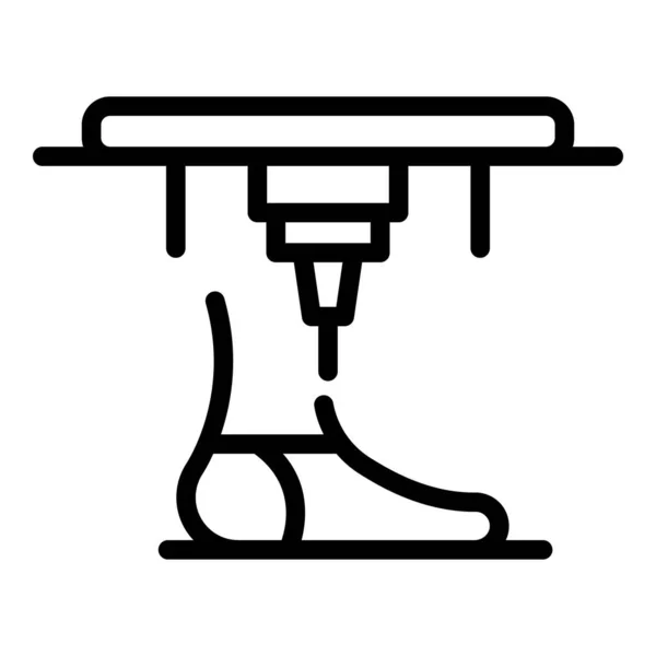 Icona di bioprinting della gamba, stile di contorno — Vettoriale Stock