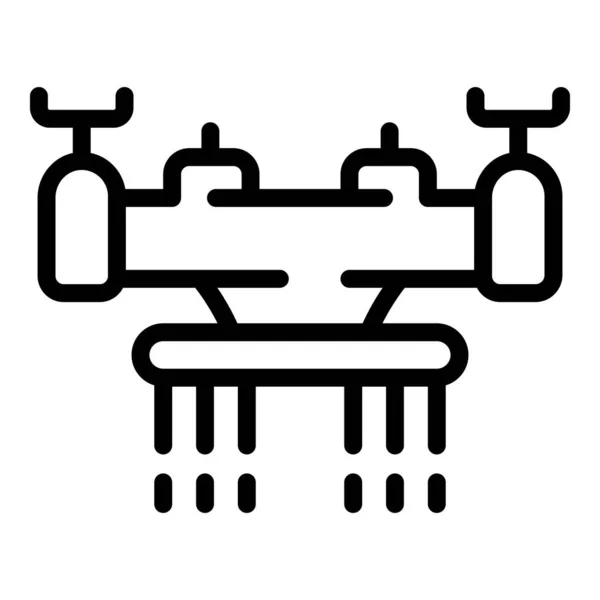 Intelligens drón ikon, körvonalazott stílus — Stock Vector