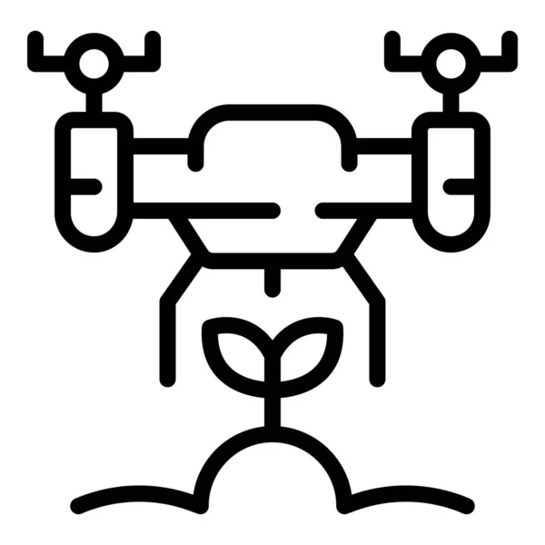Значок распылителя дрона, стиль контура — стоковый вектор