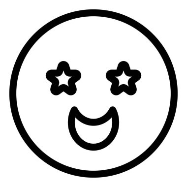 Mutlu yıldızlar gözler simgesi, taslak biçimi