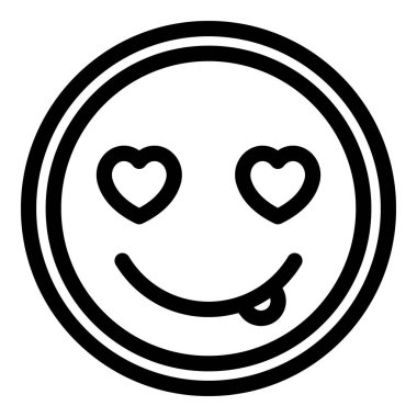 Aşk gülümseme ikonu, taslak biçim