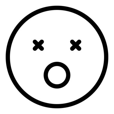 Ağız simgesi açık yüz, taslak biçim