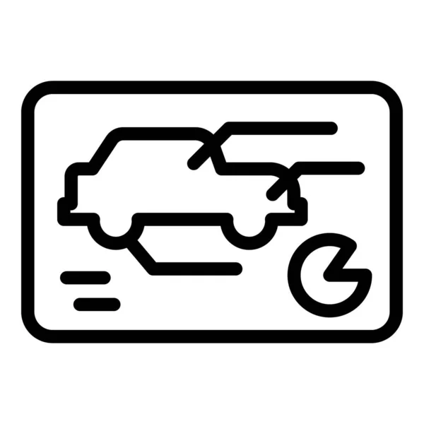 Icono de coche eléctrico autónomo, estilo de esquema — Vector de stock