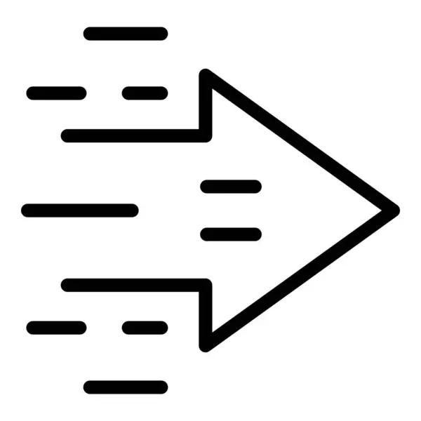 Hochgeschwindigkeits-Pfeil-Symbol, Umrissstil — Stockvektor
