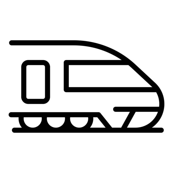 Ikon kereta cepat penumpang, gaya garis luar - Stok Vektor