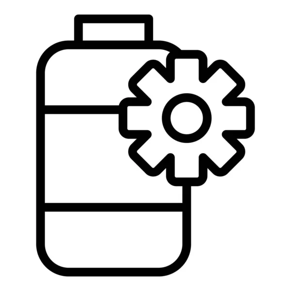 Akkumulátor beállítás ikon, körvonalazott stílus — Stock Vector