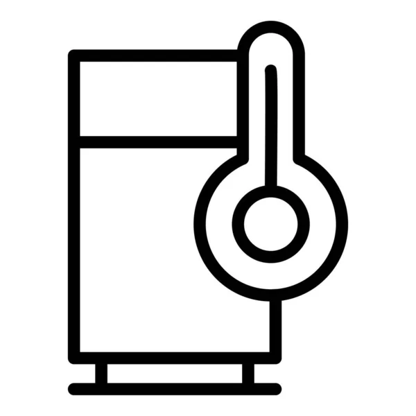 Grad kylskåp ikon, kontur stil — Stock vektor
