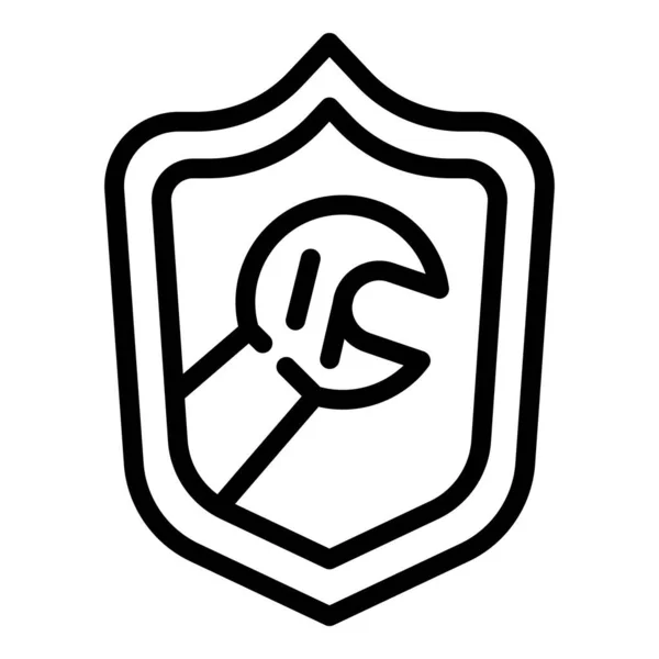 Icona dello scudo di riparazione, stile contorno — Vettoriale Stock