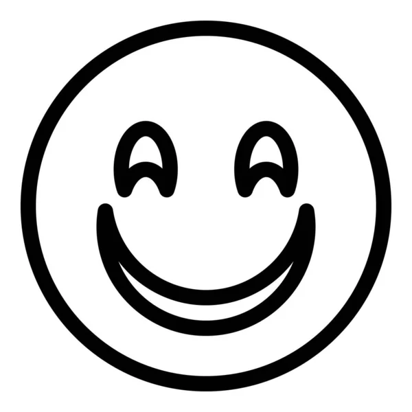 Uśmiechnięta ikona twarzy, styl konturu — Wektor stockowy