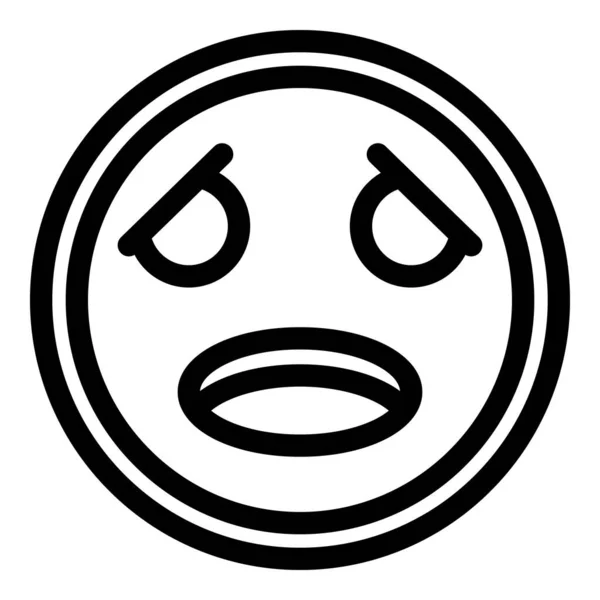 Pensive face icon, obrys style — Stockový vektor