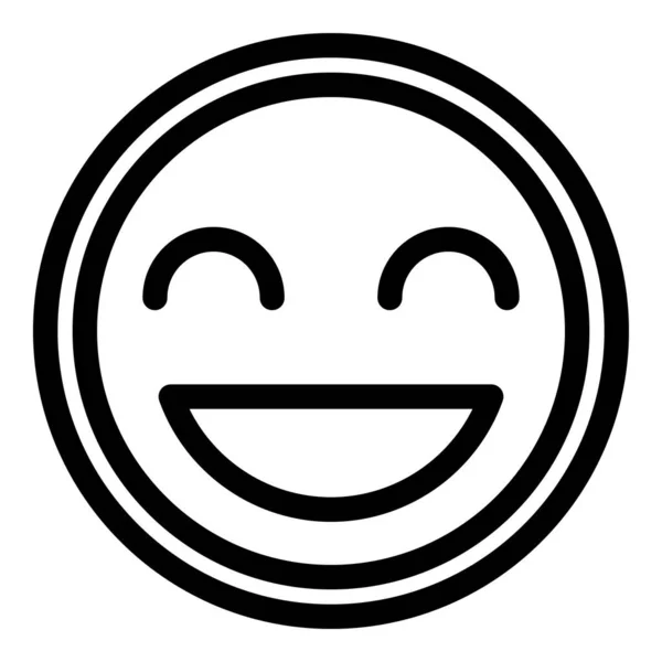 Ikona Šťastný úsměv, styl osnovy — Stockový vektor