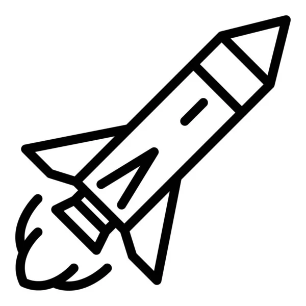 Иконка ракеты Галактики, стиль контура — стоковый вектор