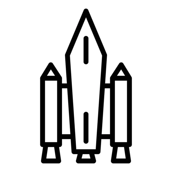 Иконка ракеты будущего, стиль контура — стоковый вектор