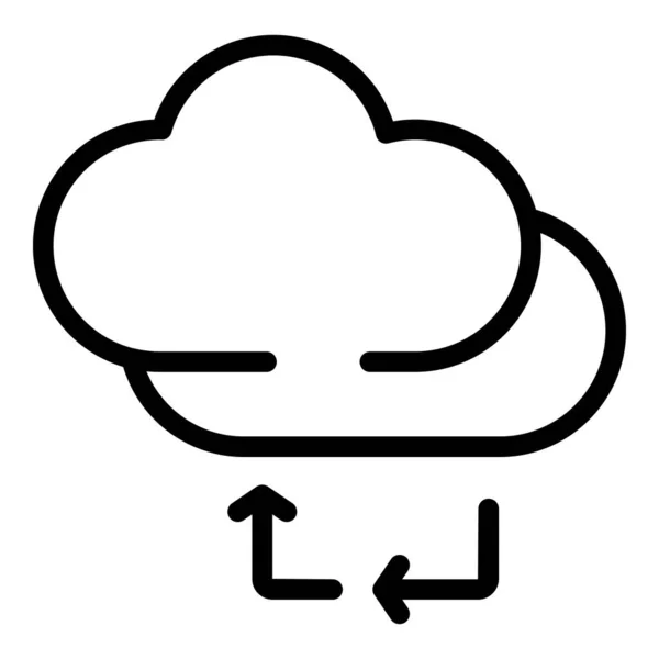 Ikona chmury pamięci zapasowej, styl konturu — Wektor stockowy
