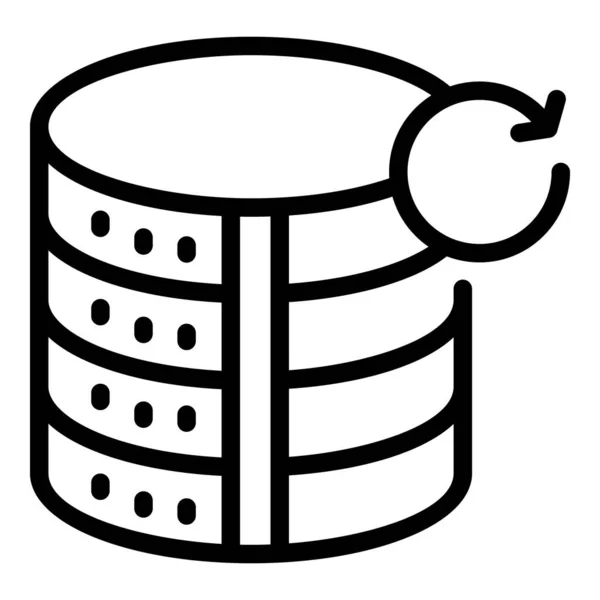 Иконка обновления сервера, стиль контура — стоковый вектор