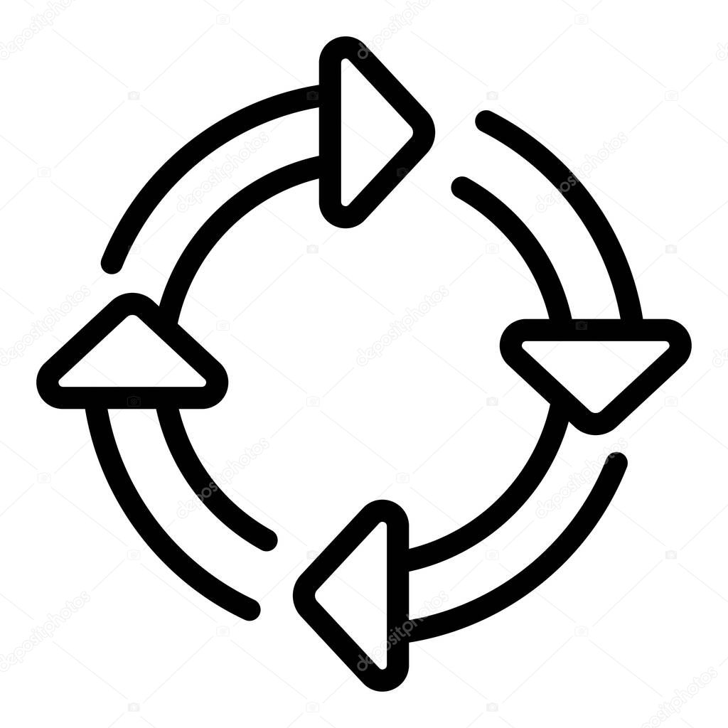 Regeneration arrows icon, outline style