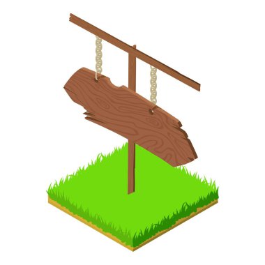 Ahşap işaret simgesi, izometrik biçim