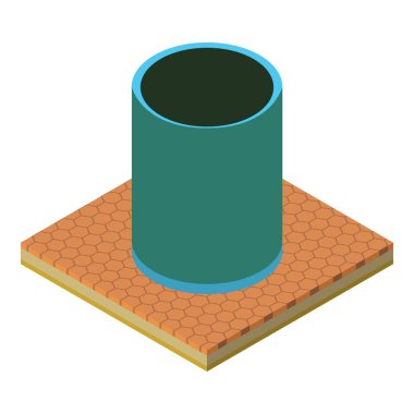 Çöp kutusu simgesi, izometrik biçim