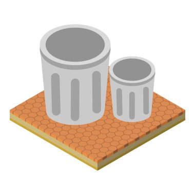 Çöp kutusu simgesi, izometrik biçim