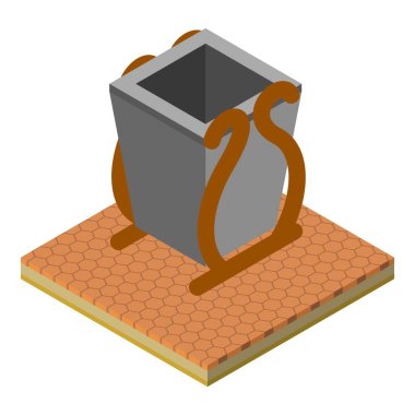 Kare vazo simgesi, izometrik biçim