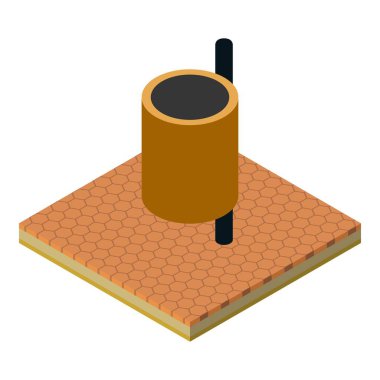 Çöp kutusu simgesi, izometrik biçim