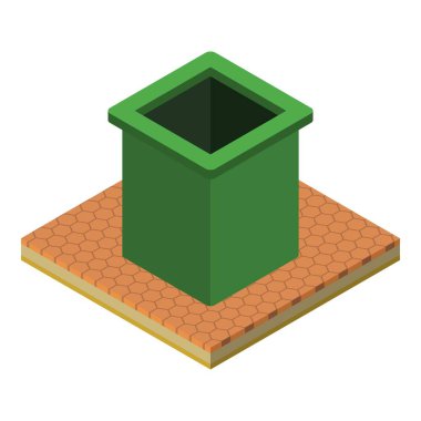 Çöp kutusu simgesi, izometrik biçim