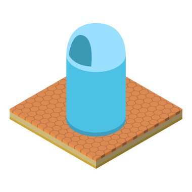 Çöp kutusu simgesi, izometrik biçim