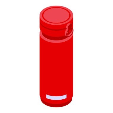 Şişe termo bardak simgesi, izometrik stil