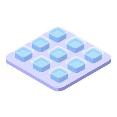 Öksürük damlası paket simgesi, izometrik biçim