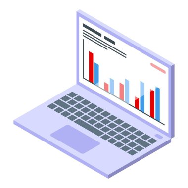 Dizüstü bilgisayar simgesi, izometrik biçim