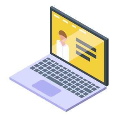 İş videosu çağrısı simgesi, izometrik biçim