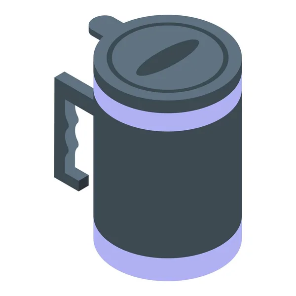 Travel thermo cup icon, isometric style — Stock Vector